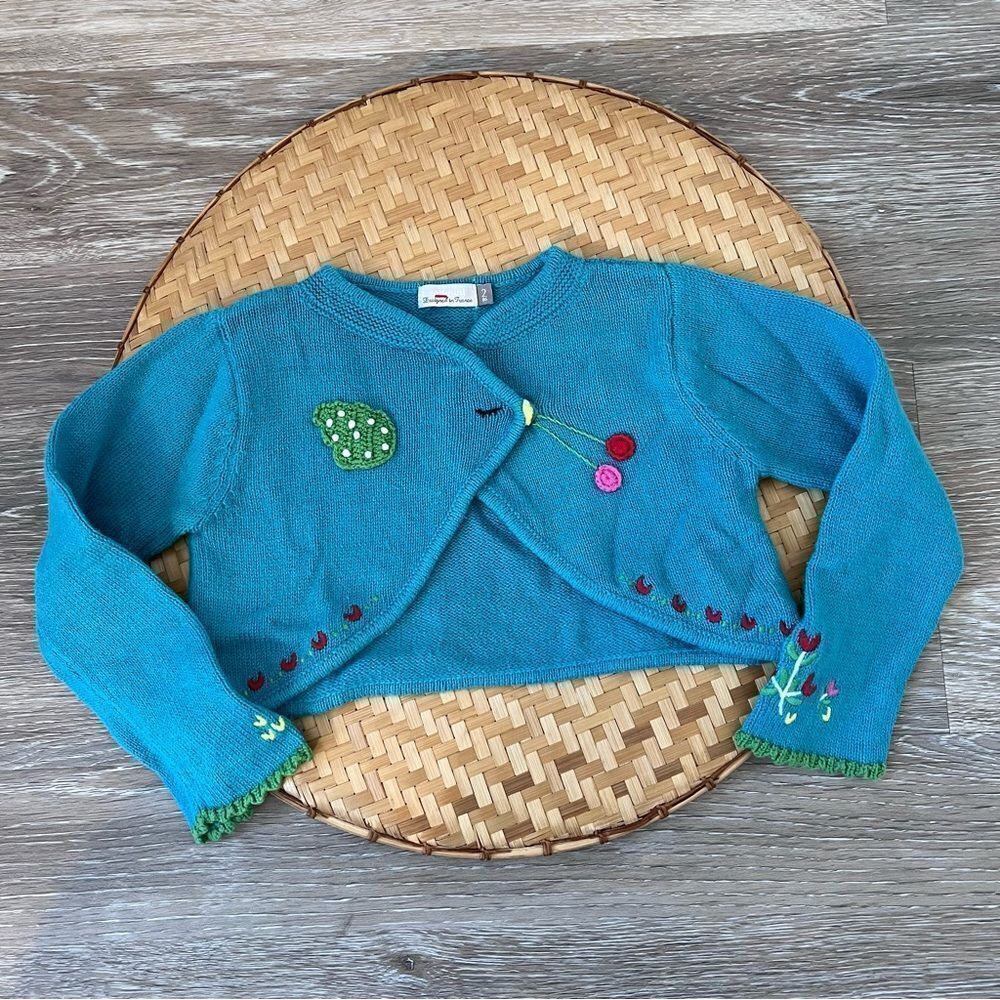Catimini embroidered cropped cardigan sweater
